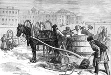 Taking water from the Neva at St. Petersburg - from a sketch by our special artist, 1874. Creator: Unknown.