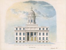 First Merchants' Exchange, New York (elevation of main façade), probably 1826. Creator: Alexander Jackson Davis.