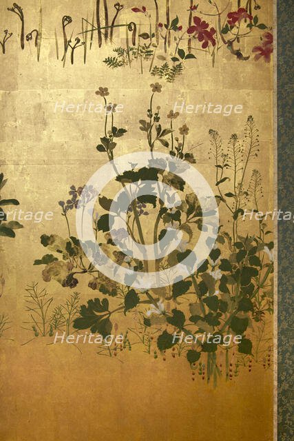 Screen with spring and summer flowers, 1st half of the 18th century. Creator: Watanabe Shiko.