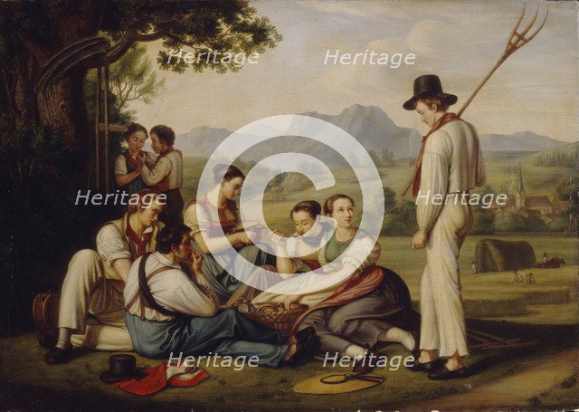 Mowers resting, 1819. Artist: Rhomberg, Joseph Anton (1786-1855)
