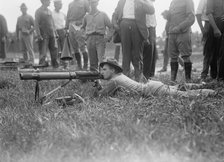 Marine Corps Rifle Range, Lewis Machine Gun Tests, 1917. Creator: Harris & Ewing.