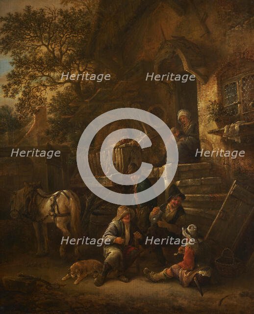 Farmyard, between 1640 and 1649. Creator: Isaac van Ostade.