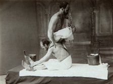 'The Oriental bath. Massage', 1880s. Artist: Dmitri Ivanovich Yermakov