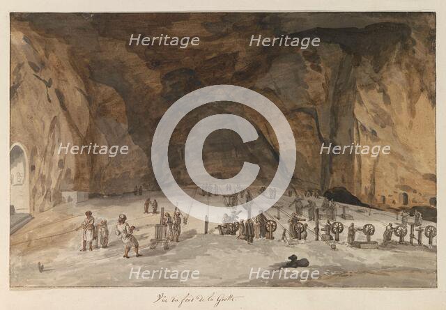 Interior of cave of Santa Maria Capella, 1778. Creator: Louis Ducros.