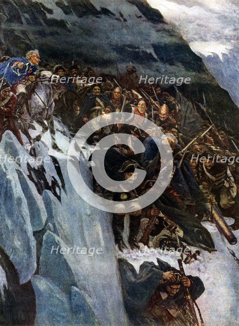 'Suvorov's March through the Alps', 1799, (1899), (1939). Creator: Vasily Surikov.