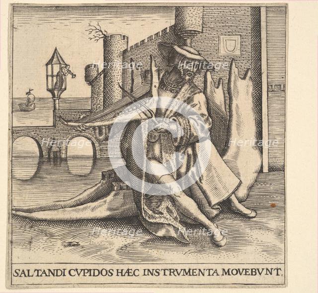 The Rich Man Playing Violin on a Jaw Bone. Creator: Johann Theodor de Bry.