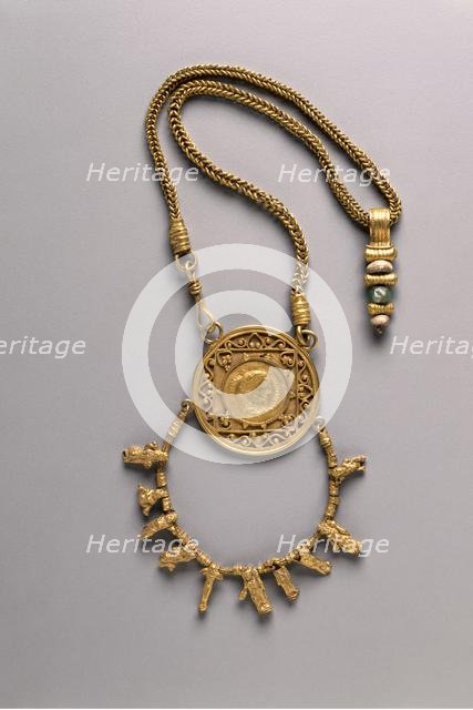 Collar with Medallion and Pendant, 200-300. Creator: Unknown.