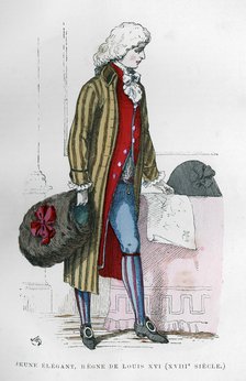 Young dandy in costume of the reign of Louis XVI, 18th century (1882-1884). Artist: Unknown