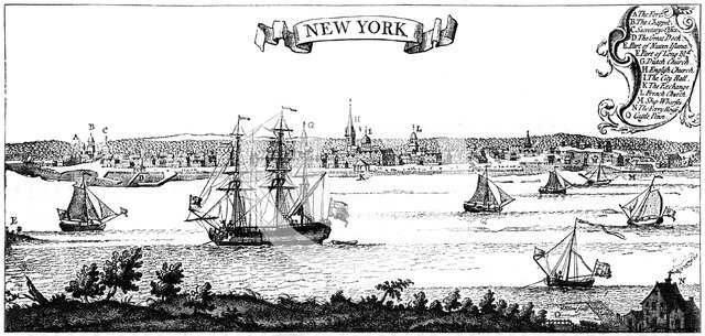 Old view of New York, 1730 (c1880). Artist: Unknown