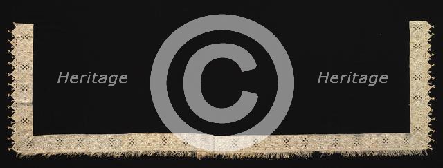 Needlepoint (Cutwork) Lace Edging for Sheet, 17th-18th century. Creator: Unknown.