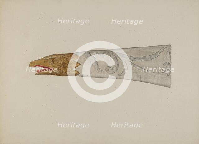 Small Ship's Billet Head, c. 1939. Creator: Alfred H. Smith.