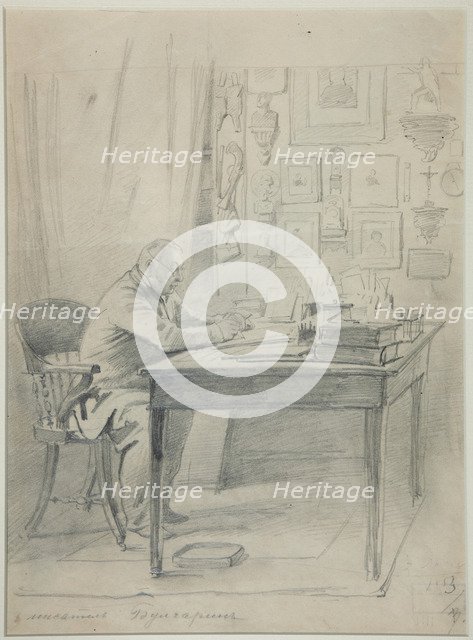 Portrait of the author Faddei Bulgarin (1789-1859), 1840s. Artist: Timm, Vasily (George Wilhelm) (1820-1895)