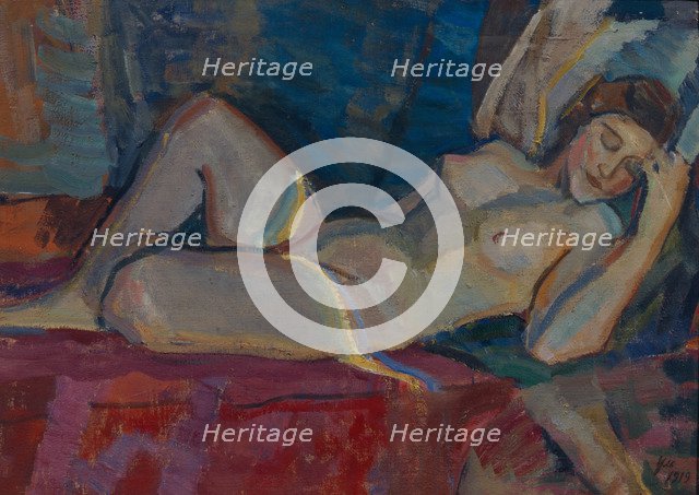 Nude. The Zone of Venus, 1919. Artist: Ulyanov, Nikolai Pavlovich (1875-1949)