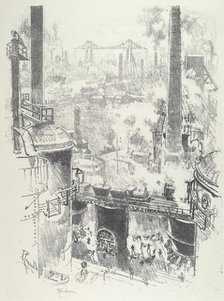 From the Tops of the Furnaces, 1916. Creator: Joseph Pennell.