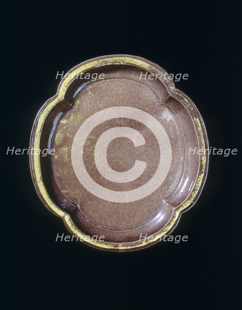 Aubergine kinrande dish, Jiajing period, Ming dynasty, China, 1522-1566. Artist: Unknown