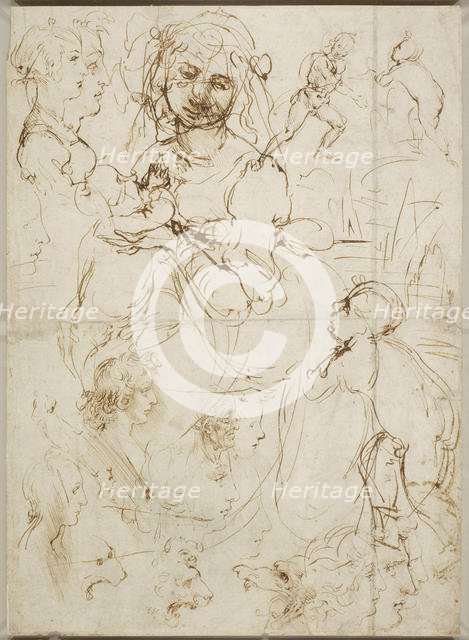 Heads and figures, ca 1478. Creator: Leonardo da Vinci (1452-1519).