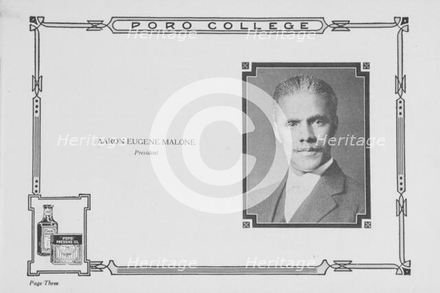 Aaron Eugene Malone; President, 1922. Creator: Unknown.