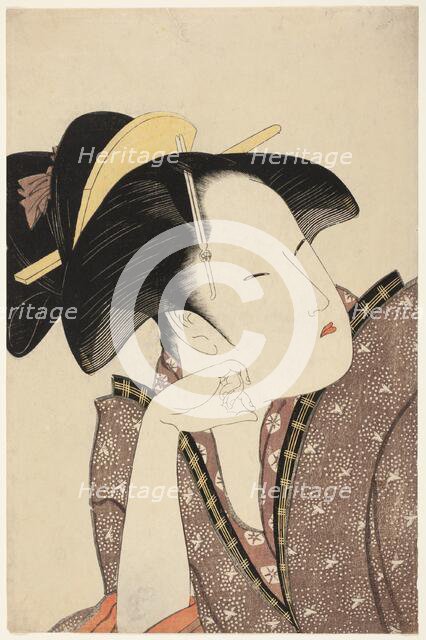 Reflective Love, from the series "Anthology of Poems: The Love Section (Kasen koi no..., c1793/94. Creator: Kitagawa Utamaro.