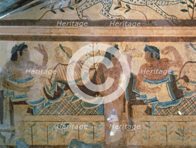 Tomb of the Leopards, fresco with a symposium scene.