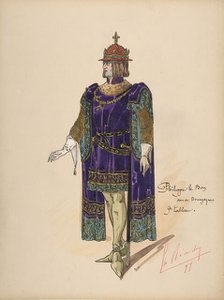 Philip the Good, Duke of Burgundy; costume design for Jeanne d'Arc by the Paris Opera, 1897. Creator: Charles Bianchini.