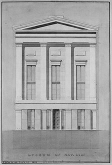 Lyceum of Natural History, New York (front elevation), 1835. Creator: Alexander Jackson Davis.