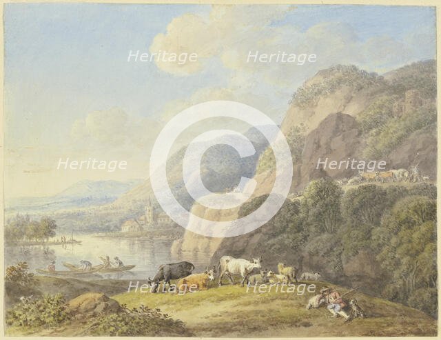 Mountain landscape with a lake, late 18th century. Creator: Carl Philipp Schallhas.