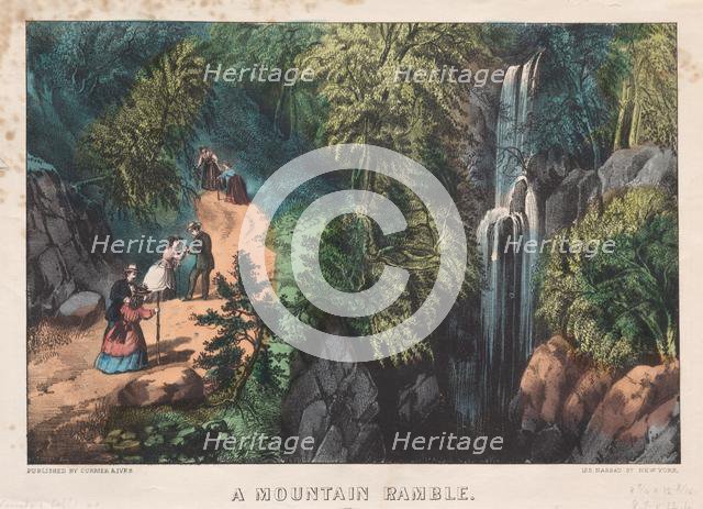 A Mountain Ramble, c. 1872-74. Creator: James Merritt Ives (American, 1824-1895), and ; Nathaniel Currier (American, 1813-1888).