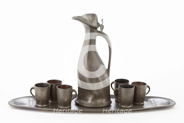 Liquor Service with Auk decanter, c1890-1910. Creator: JP Kayser Sohn.