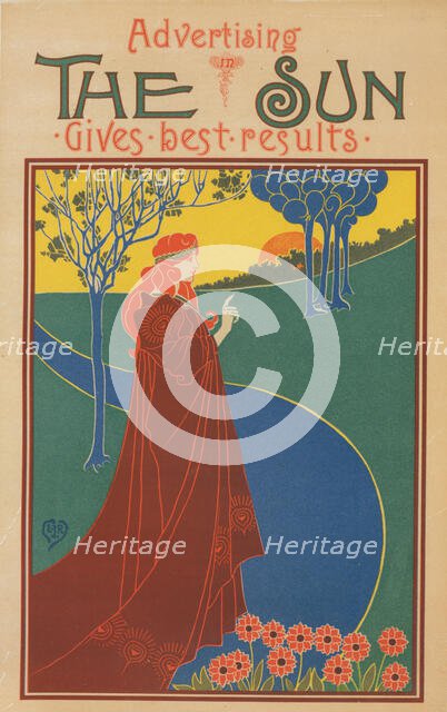 Affiche américaine pour le journal "The Sun", publié à New-York, c1896. Creator: Louis John Rhead.