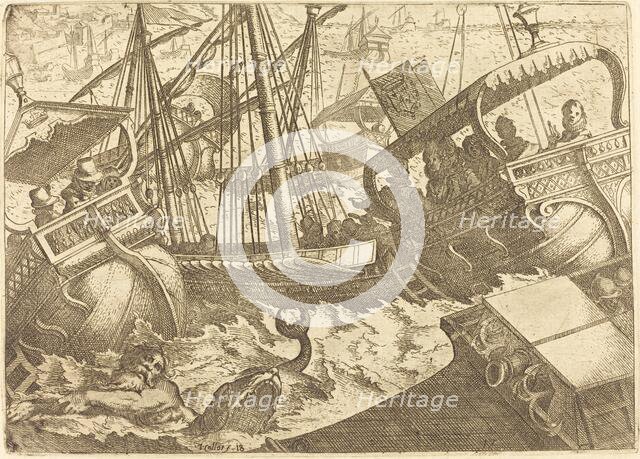 Storm Off the Coast of Barcelona, 1612. Creator: Jacques Callot.