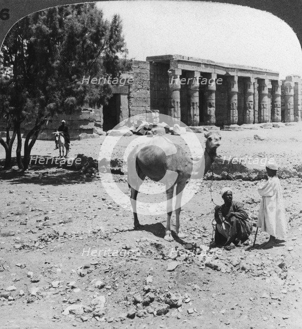 'Looking north to the temple of Sethos I, Thebes, Egypt', 1905.Artist: Underwood & Underwood