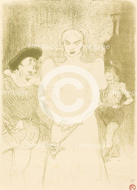 At the Opera: Mme. Caron in "Faust" (A l'opéra: Mme. Caron dans "Faust"), 1894. Creator: Henri de Toulouse-Lautrec.