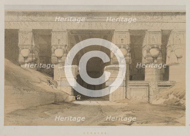 Egypt and Nubia, Volume I: Dendera, 1847. Creator: Louis Haghe (British, 1806-1885); F.G. Moon, 20 Threadneedle Street, London.