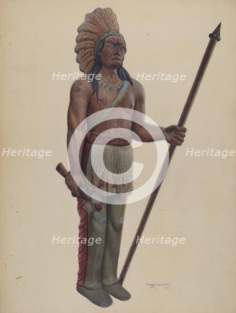 Cigar Store Indian, c. 1937. Creator: Chris Makrenos.