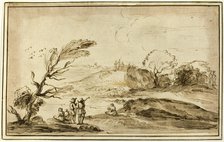 Two Groups of Figures in a Landscape, n.d. Creator: Unknown.