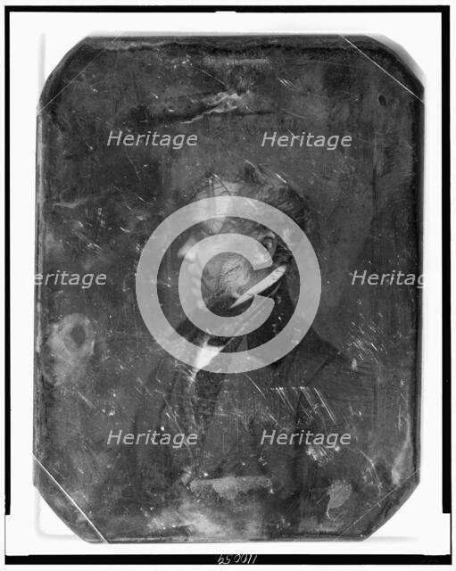 Henry Grinnell, head-and-shoulders portrait, profile to the left, between 1844 and 1860. Creator: Mathew Brady.