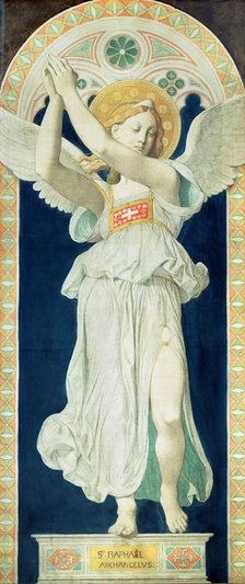 The Archangel Raphael. Cardboard for the windows of the Chapel of St. Ferdinand, 1842.