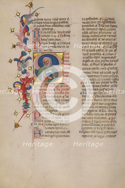 Initial S: Bust Portrait of a Man; Compendium moralium notabilium, early 15th century. Creator: Cristoforo Cortese.