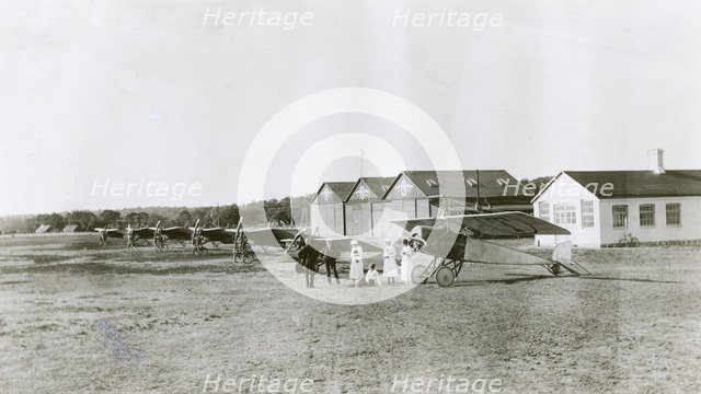 Early aviation at Ljungbyhed Aviation School, Sweden. Artist: Unknown