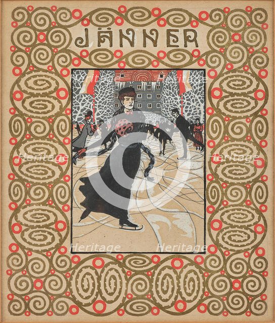 The ice skater. Monthly newsletter: January. Creator: Krenek, Carl (1880-1949).