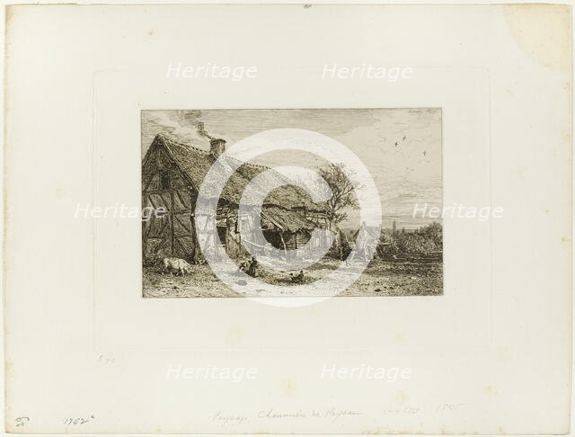 Lanscape with Peasant Dwelling, 1845. Creator: Charles Emile Jacque.