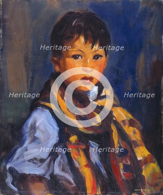 Boy with Plaid Scarf, 1916. Creator: Robert Henri.