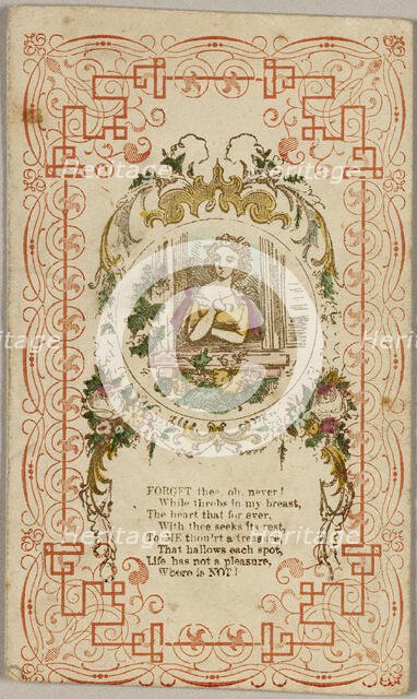 Forget thee, oh. Never! (valentine), 1835/40. Creator: Unknown.
