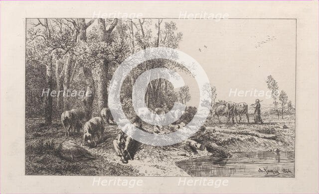 Winter, 1864. Creator: Charles Emile Jacque.