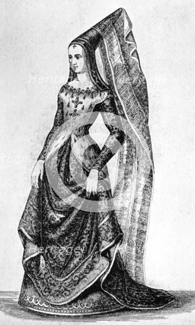 The steeple headdress and veil, 15th century, (1910). Artist: Unknown