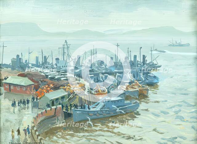 The Boat Pool, Oban - A Wet Day, 1943. Creator: Stephen Bone.