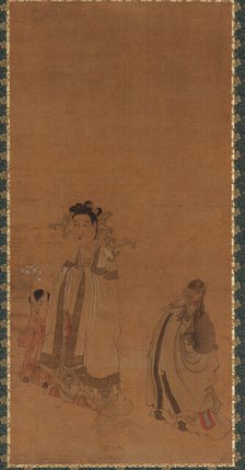 The dragon king revering the Buddha, Ming dynasty, early-mid 17th century. Creator: Chen Hongshou.