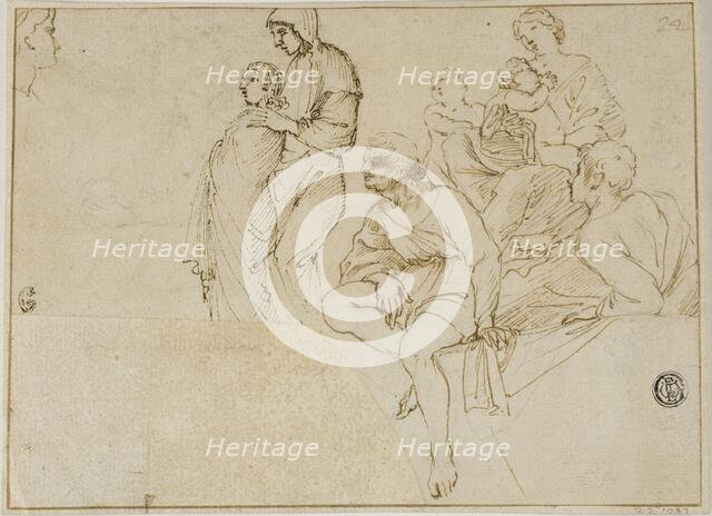 Figures on Balustrade, n.d. Creator: Unknown.