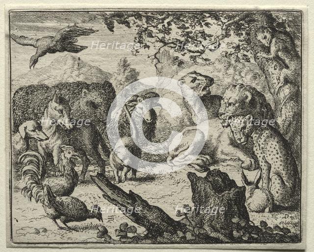 Reynard the Fox: The Lion's Court. Creator: Allart van Everdingen (Dutch, 1621-1675).