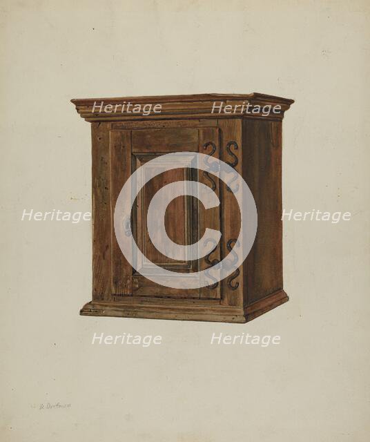 Pa. German Hanging Cupboard, c. 1938. Creator: David Dorfman.